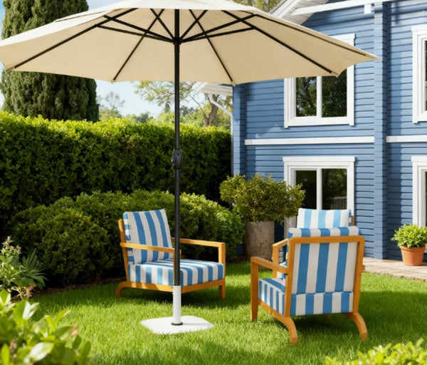 English Elm Metal Powder Coated Square Patio Umbrella Base 41 Pound Weighted Outdoor Stand T3971P427421
