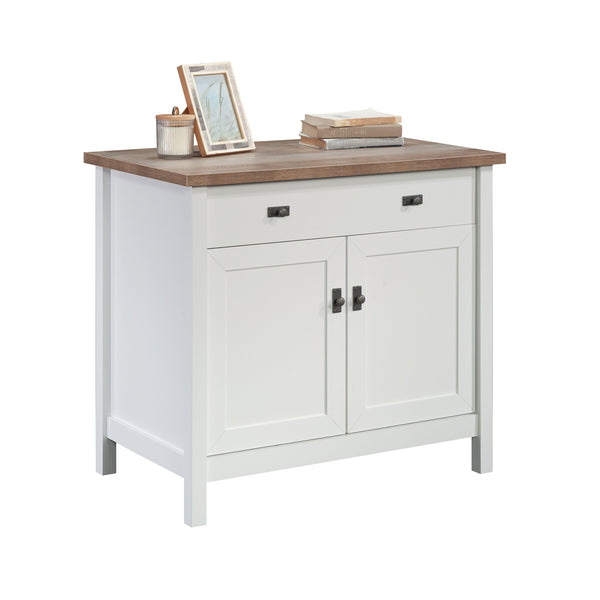 English Elm Library Base - Compact White Storage Solution With Adjustable Shelf For Home Or Office Organization B356P402682
