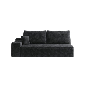English Elm Y119-3Seat-Right-Black Sleek Modular Sectional Sofa In Plush Corduroy For Ultimate Comfort & Style W2824P237004-GIGA