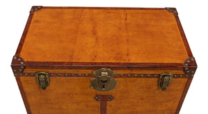 Sarreid Abilene Leather Box With Stand - Elegant Tan Handstain Finish, Perfect For Storage & Decor Tan  26734