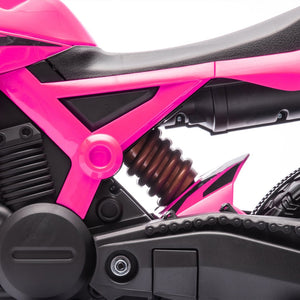 English Elm Qaba Kids Electric Dirt Bike 6v Battery Powered Ride on with Training Wheels Ages 3 to 8 Pink W2225P249809