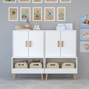 English Elm Kids Wooden Toy Chest with Rolling Drawer and Wheels, 5 cu ft Spacious MDF Storage for Playroom White 26.77 L x 18.31 W x 6.1 H W808P298018