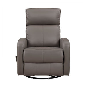 English Elm 1pc Glider Recliner Chair Top Grain Leather Swivel Recliner with Smooth Glide, Plush Foam Comfort Mocha 32 L x 30.75 W x 27.5 H B011P395860