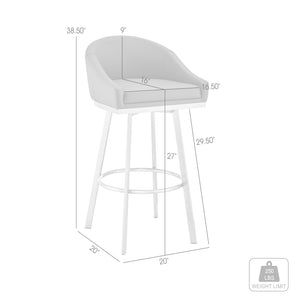 English Elm Eleanor Swivel Barstool Upholstered Faux Leather Seat for Kitchen Island or Pub B2736P464893