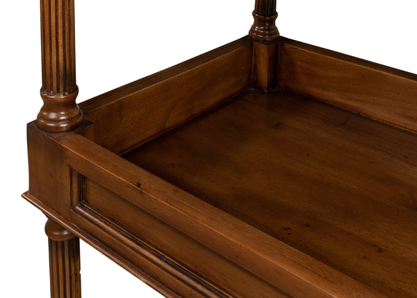 Sarreid Capital Serving Cart - Elegant Fruitwood Finish With Solid Walnut, Black Granite Top & Brass Accents Brown  26792