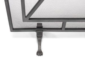 Sarreid Paneled Firescreen - Elegant Dark Grey Iron Finish For Ultimate Fireplace Protection And Style Grey  26796