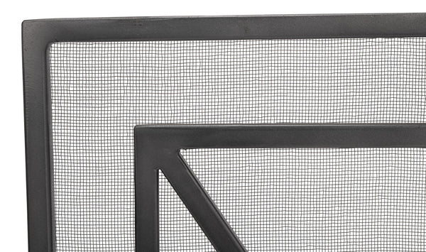 Sarreid Paneled Firescreen - Elegant Dark Grey Iron Finish For Ultimate Fireplace Protection And Style Grey  26796
