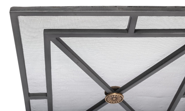 Sarreid Paneled Firescreen - Elegant Dark Grey Iron Finish For Ultimate Fireplace Protection And Style Grey  26796