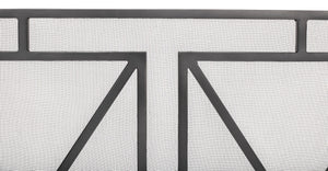 Sarreid Paneled Firescreen - Elegant Dark Grey Iron Finish For Ultimate Fireplace Protection And Style Grey  26796