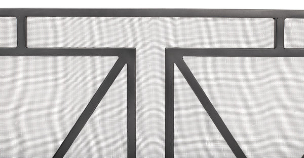 Sarreid Paneled Firescreen - Elegant Dark Grey Iron Finish For Ultimate Fireplace Protection And Style Grey  26796
