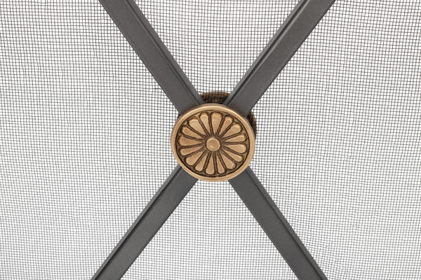 Sarreid Paneled Firescreen - Elegant Dark Grey Iron Finish For Ultimate Fireplace Protection And Style Grey  26796