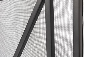 Sarreid Paneled Firescreen - Elegant Dark Grey Iron Finish For Ultimate Fireplace Protection And Style Grey  26796