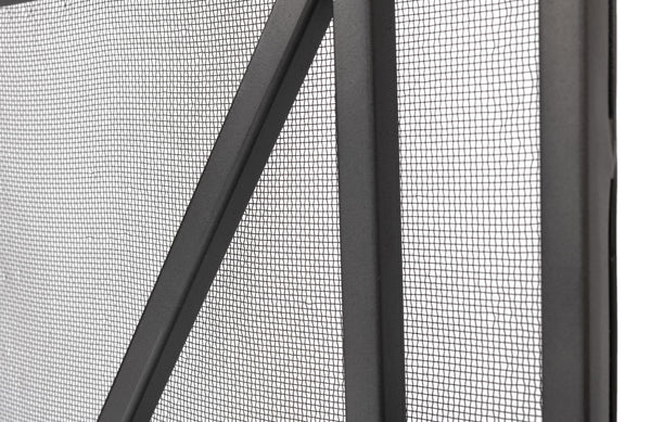 Sarreid Paneled Firescreen - Elegant Dark Grey Iron Finish For Ultimate Fireplace Protection And Style Grey  26796