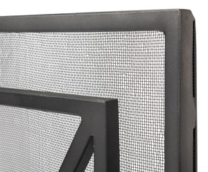 Sarreid Paneled Firescreen - Elegant Dark Grey Iron Finish For Ultimate Fireplace Protection And Style Grey  26796