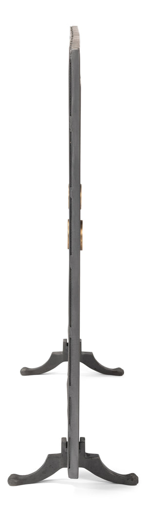 Sarreid Paneled Firescreen - Elegant Dark Grey Iron Finish For Ultimate Fireplace Protection And Style Grey  26796