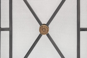 Sarreid Paneled Firescreen - Elegant Dark Grey Iron Finish For Ultimate Fireplace Protection And Style Grey  26796