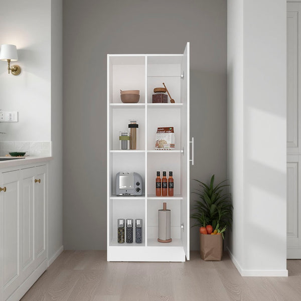 English Elm Juls Tall Slim Pantry Cabinet with Open Shelves for Kitchen or Laundry Room B200P474236