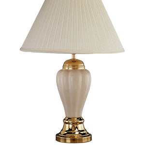 English Elm 27" Elegant Urn-Shaped Ceramic Table Lamp In Burgundy With Ivory Linen Shade & Gold Accents B072116112