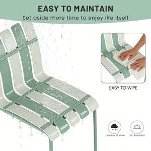 English Elm Holiday Stackable Pp Stripe Dining Chairs Set of Four Weatherproof Cafe Patio Seating W3450P447386