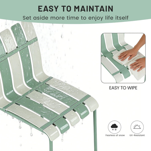 English Elm Holiday Stackable Pp Stripe Dining Chairs Set of Four Weatherproof Cafe Patio Seating W3450P447386