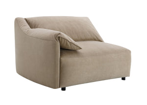 English Elm Veata Light Brown Suede Sectional Sofa with Pocket Coil Seats, Feather-Down Cushions, Chaise Comfort B2726S00537