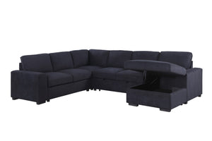 English Elm Claire Sleeper Sectional with Storage Chaise Woven Fabric Contemporary Living Room Sofa B2749S00245
