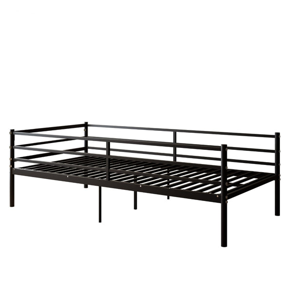 English Elm Bunk Bed Twin Over Heavy Duty Iron Frame with Guardrail for Teens and Adults W3752P464694