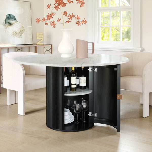 Izola Dining Table White & Black 110140 Zuo Modern