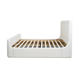 English Elm Brooks Contemporary Tufted Shelter Platform Bed, King, Antique White Polyester