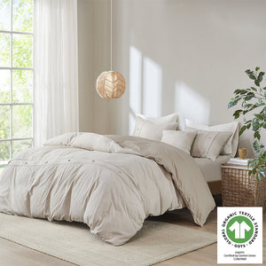 English Elm 5 Piece Organic Cotton Dover Comforter Set w/Removable Insert, GOTS Organic, Antimicrobial, Farmhouse Chic B035128744