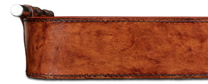 Sarreid Safari Leather Tray - Elegant Tobacco Buffalo Leather With Wood, Brass, And Steel Accents, Perfect For Organizing Brown  26847