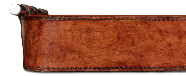 Sarreid Safari Leather Tray - Elegant Tobacco Buffalo Leather With Wood, Brass, And Steel Accents, Perfect For Organizing Brown  26847