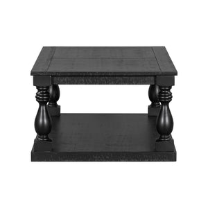 English Elm U_Style Vintage Coffee Table With Artistic Vase Legs & Luxurious Pine Veneer For Elegant Spaces N711P256967B-GIGA