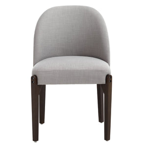 English Elm Wooden Wingback Dining Chairs Upholstered Farmhouse Modern Set with Lumbar Support Grey W3244P429256