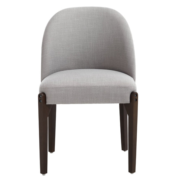 English Elm Wooden Wingback Dining Chairs Upholstered Farmhouse Modern Set with Lumbar Support Grey W3244P429256