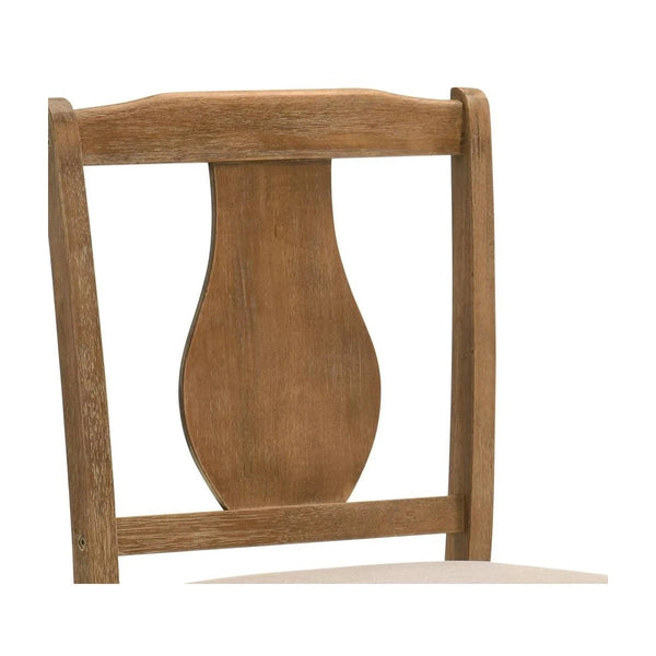 English Elm 5 Piece Antique Natural Oak Wood Dining Set with Cushioned Chairs, Compact Solid Wood Table Brown B011P379420