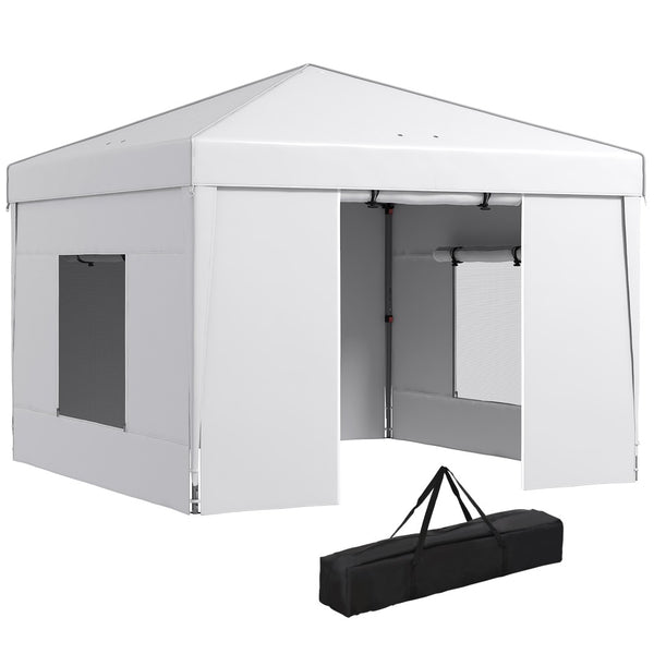 English Elm Outsunny 9.7' X 9.7' Pop Up Canopy Tent With Mesh Windows, Uv Protection & Carry Bag For Events W2225P200768-GIGA