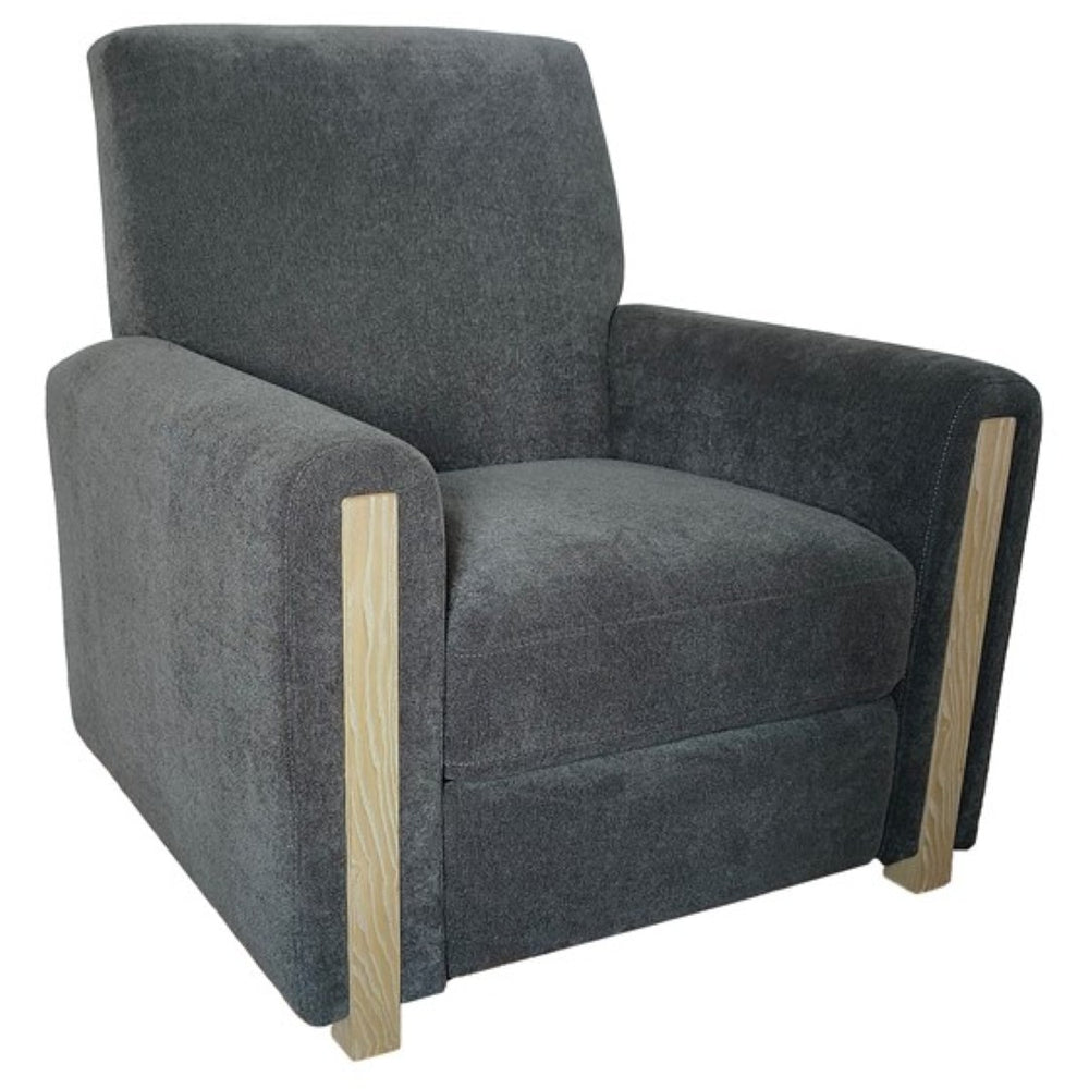 English Elm Recliner Chair with Solid Oak Legs and High Resilience Foam for Modern Living Rooms B035P148252