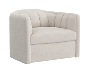 Sunpan BIRRIT Swivel Armchair - Contemporary Comfort in Alaska Greige Fabric with 360° Movement & Style 111738