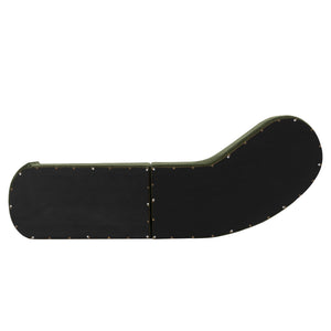 English Elm Daria 132" Chenille Sectional with Golden Mop Base — Luxurious High‑Density Foam, Pine Frame, 1100lb Capacity Olive Green B365S00121