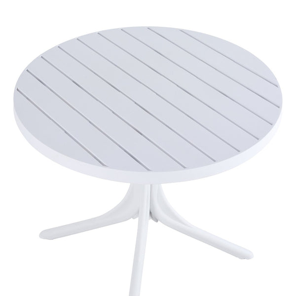 English Elm Summer Round Polypropylene Patio Dining Table Weatherproof Lightweight Indoor Outdoor Use W3450P323346