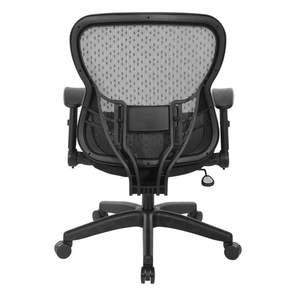 OSP Home Furnishings Deluxe Ergonomic Mesh Office Chair with Memory Foam Seat and Four Way Adjustable Arms 529R-3R2N1F2