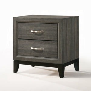 English Elm Transitional Rustic Two-Drawer Nightstand with Ample Storage, Solid Wooden Build and Easy Assembly Gray 20 L x 27 W x 25 H B2741P323123