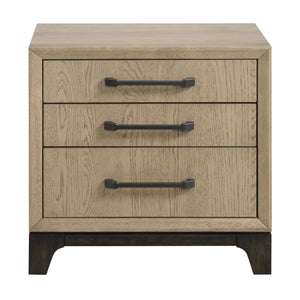 English Elm Wallace & Bay - Brown 3-Drawer Nightstand with USB Ports, Felt-Lined Top Drawer, Spacious Storage, Versatile Style B2709P406266