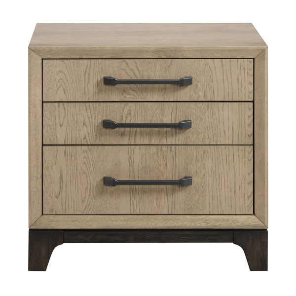 English Elm Wallace & Bay - Brown 3-Drawer Nightstand with USB Ports, Felt-Lined Top Drawer, Spacious Storage, Versatile Style B2709P406266