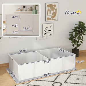 English Elm Pawhut Whelping Box For Dogs - Spacious, Easy-Clean Design With Adjustable Access & Waterproof Pad W2225P249985-GIGA