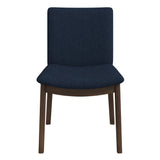 English Elm Ashcroft Furniture - Laura  Blue Linen Solid Wood Dining Chair (Set Of 2)