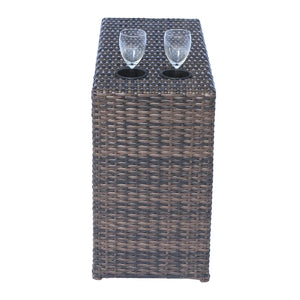 English Elm Fully Assembled 2-Person Modular Wicker Seating Set With Plush Cushions For Outdoor Relaxation B120S00177