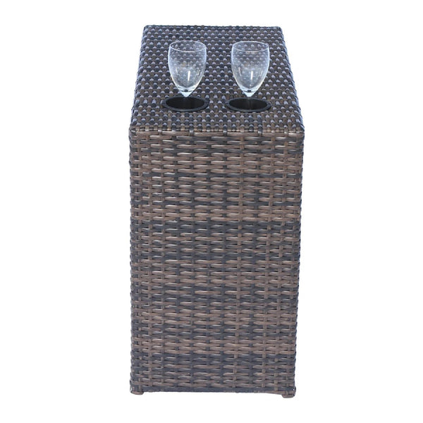 English Elm Fully Assembled 2-Person Modular Wicker Seating Set With Plush Cushions For Outdoor Relaxation B120S00177