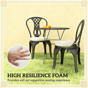 English Elm Soft Round Dining Chair Cushions Set of 4 with Washable Covers and Foam Padding Cream White T3971P443064